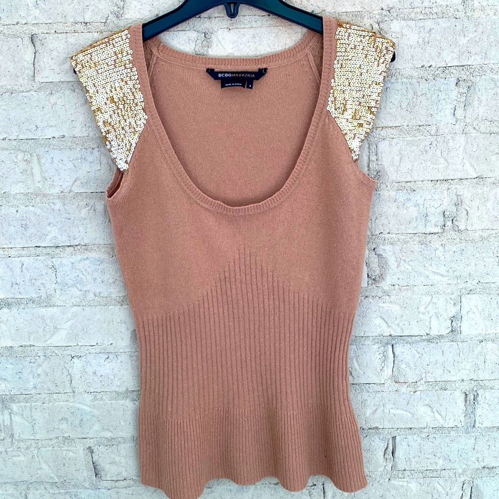 BCBGMax Azria Y2K cashmere and silk cap sleeve sweater. Size S